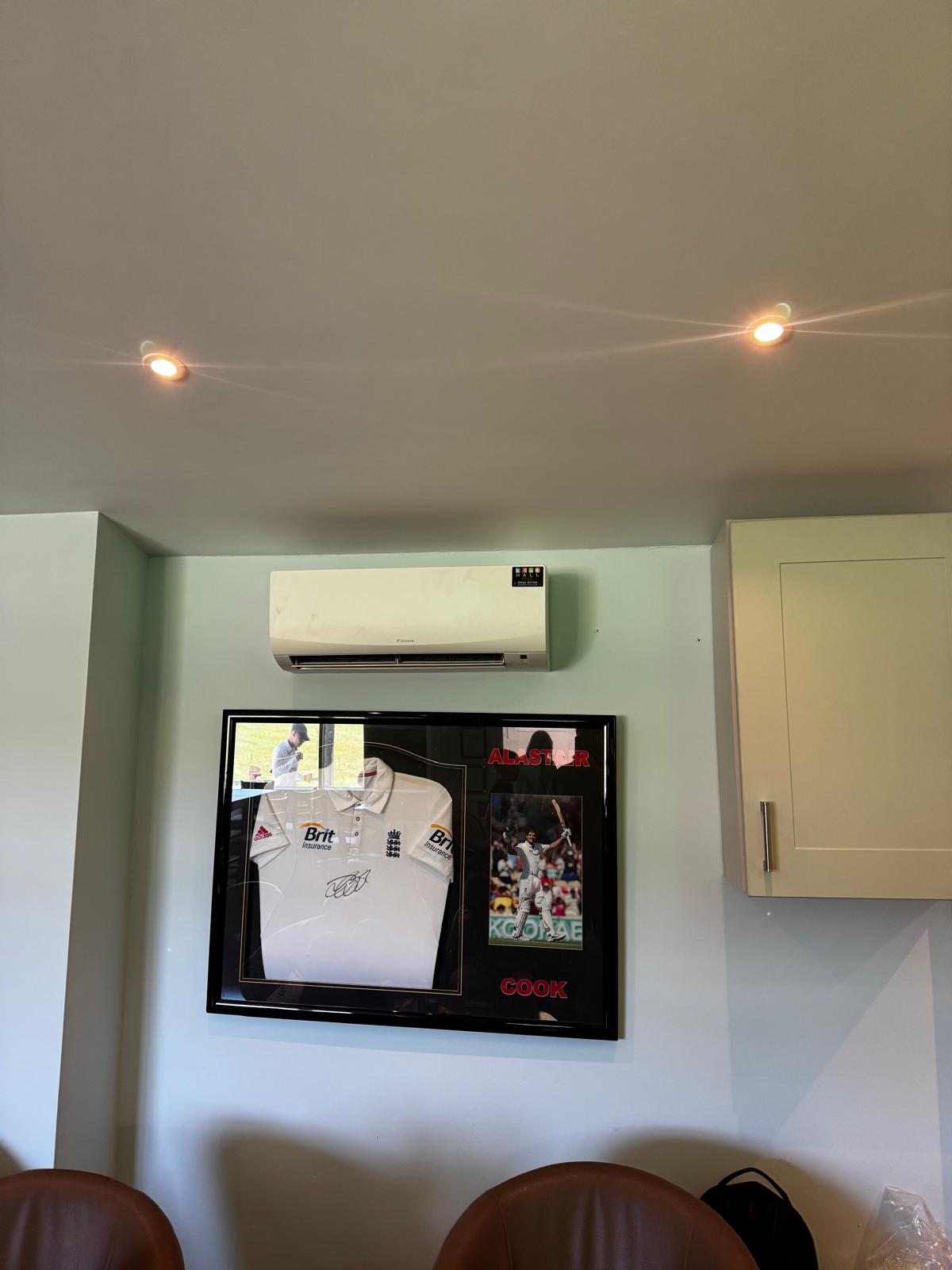 Cricket club air conditioning installation in Hythe